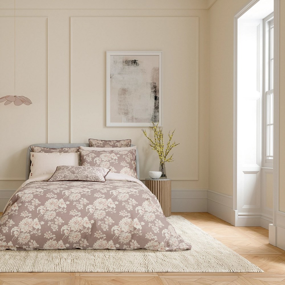 Kassi Floral Bedding by Bedeck of Belfast in Dusky Pink